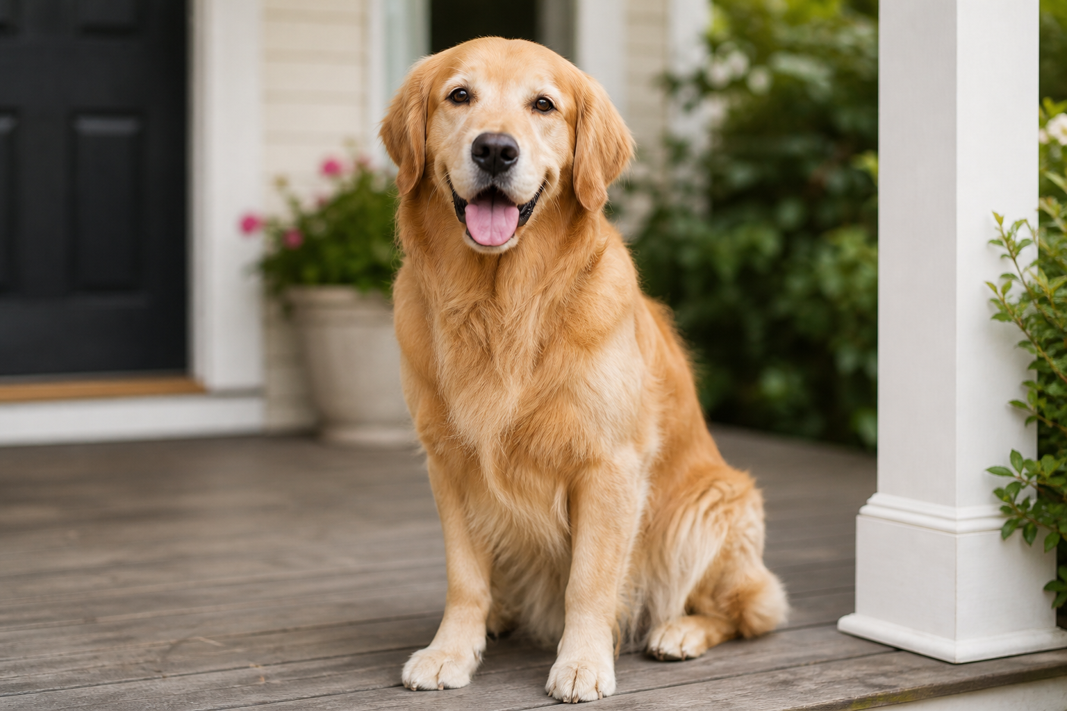 Perro en la terraza